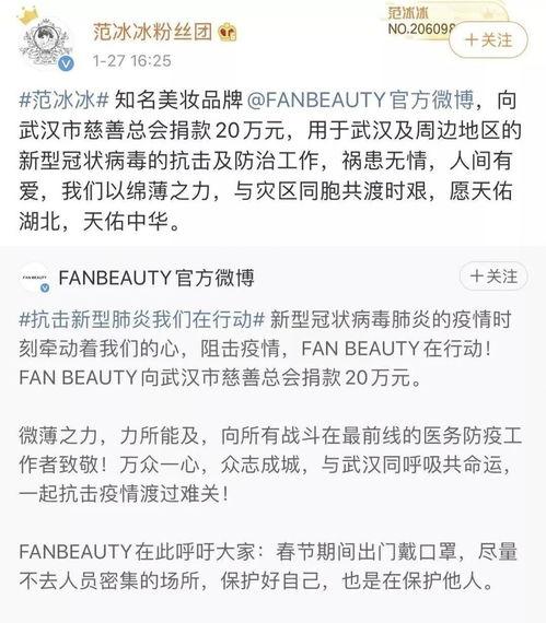 武汉疫情捐款的明星网红
