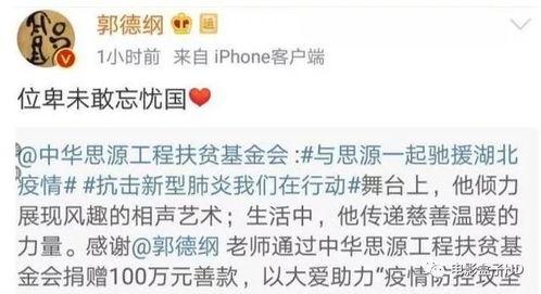 武汉疫情捐款的明星网红